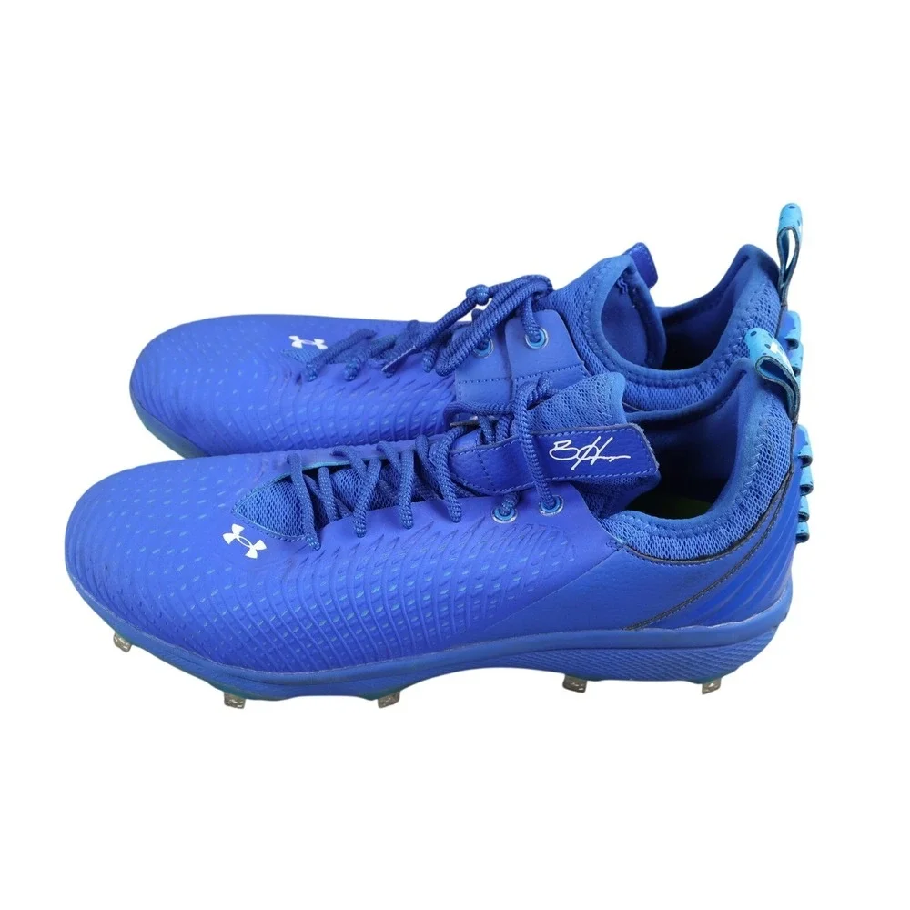 Mens Under Armour Shoes‎ Size 13 Blue Charged Baseball Metal Cleats Microtips